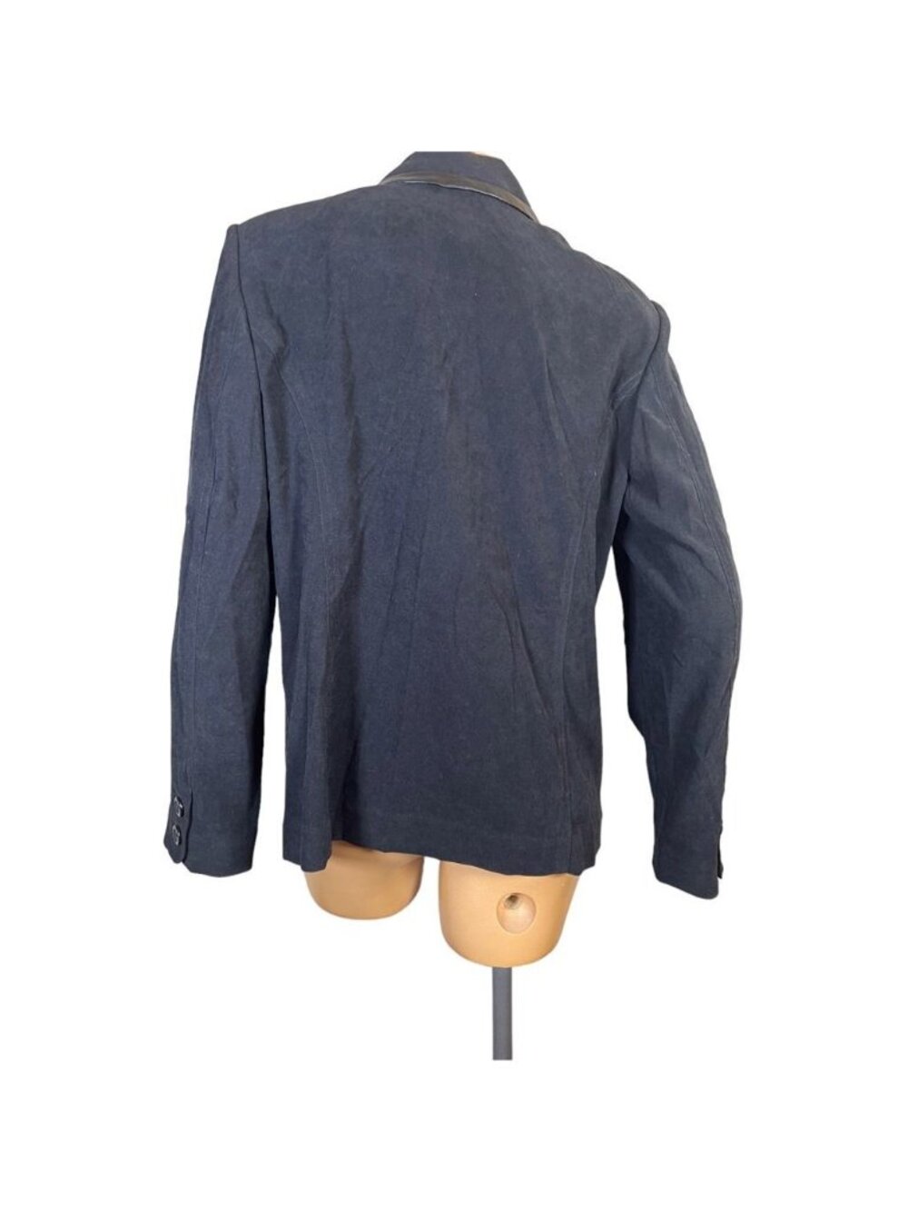 JM Collection Womens Jacket Coat Sz 10 Black Waist Length Buttons Stretch Collar - Picture 2 of 8
